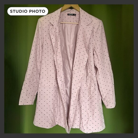 Nasty Gal Heart Blazer Dress, Pink, Size Small - Picture 4 of 4
